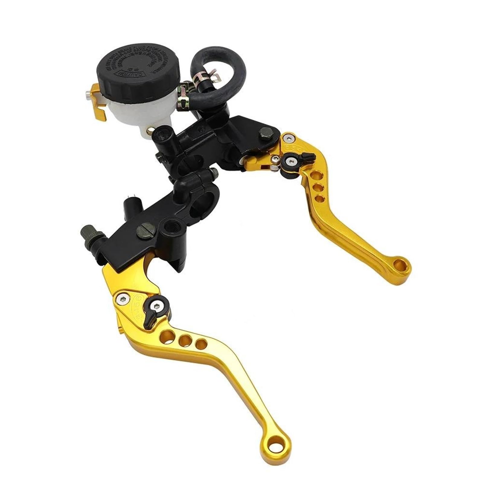 Universal 7/8" 22mm Kit Flüssigkeitsbehälter Set Motorrad Kupplung Bremse Hauptzylinder Vorratshebel Motorrad Kupplungsbremshebel(Gold) von BAWHO