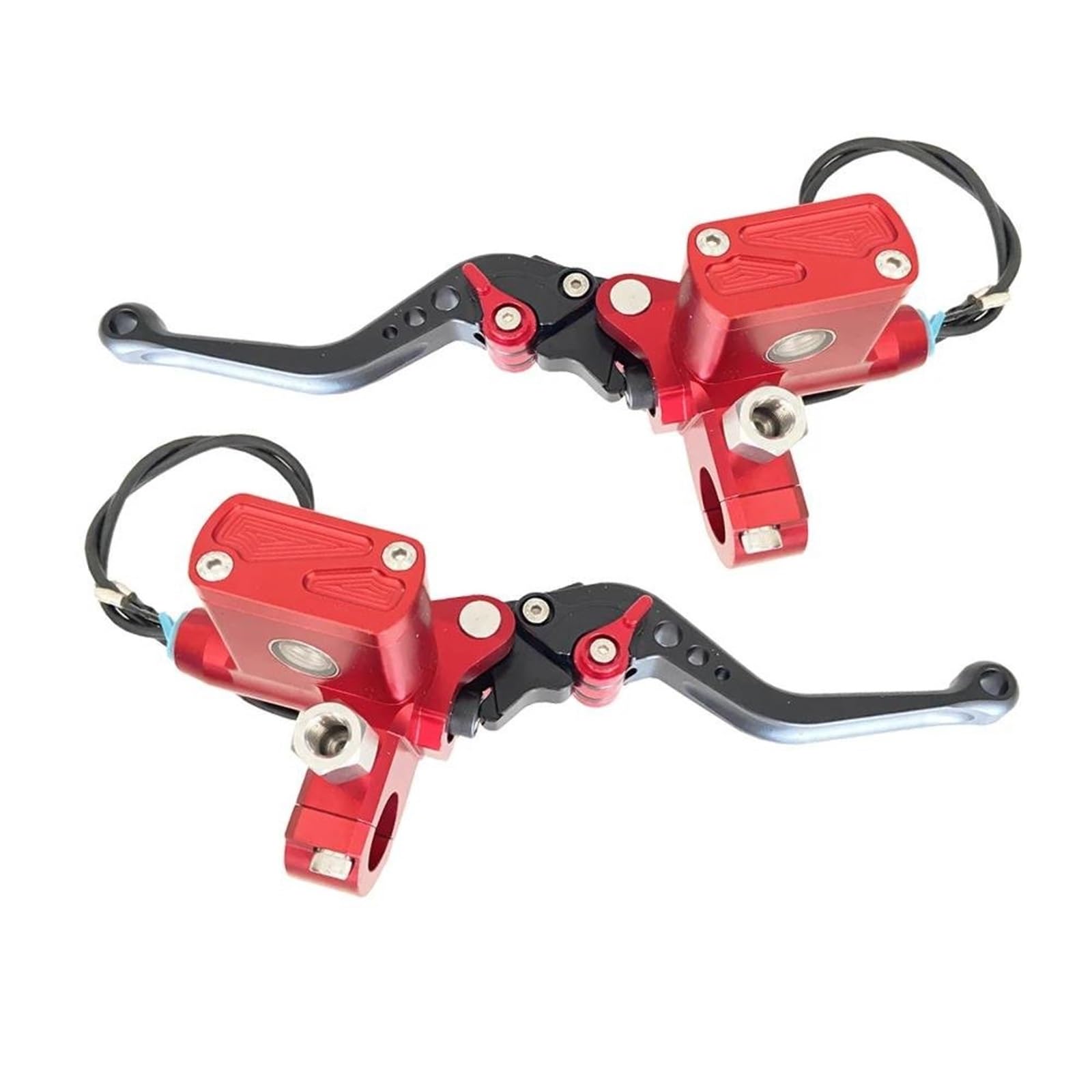 Universal Motorrad CNC Für Adelin PX6 Bremse Kupplung Pumpe Hauptzylinder Hebel Griff Für Kawasaki Für Suzuki Motorrad Kupplungsbremshebel(Red,1 Pair) von BAWHO