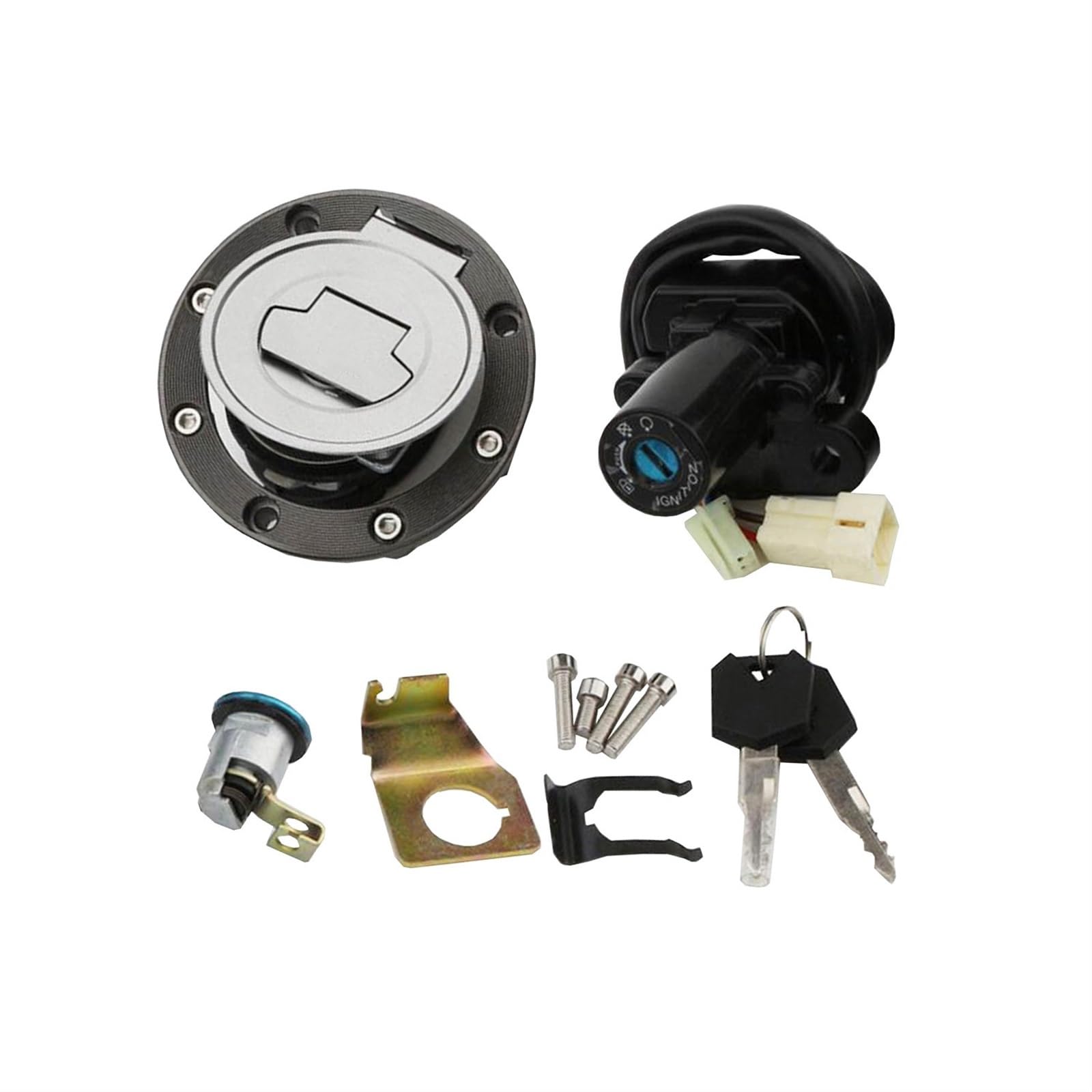 Zündschlosssperre Für FJR1300 2003-2005 Für YZF R1 2004-2015 Für YZF R6 2006-2015 Kraftstoff Gas Tank Cap Abdeckung Zündung Schalter Sitz Schloss W/Schlüssel Zündschloss Sperren von BAWHO