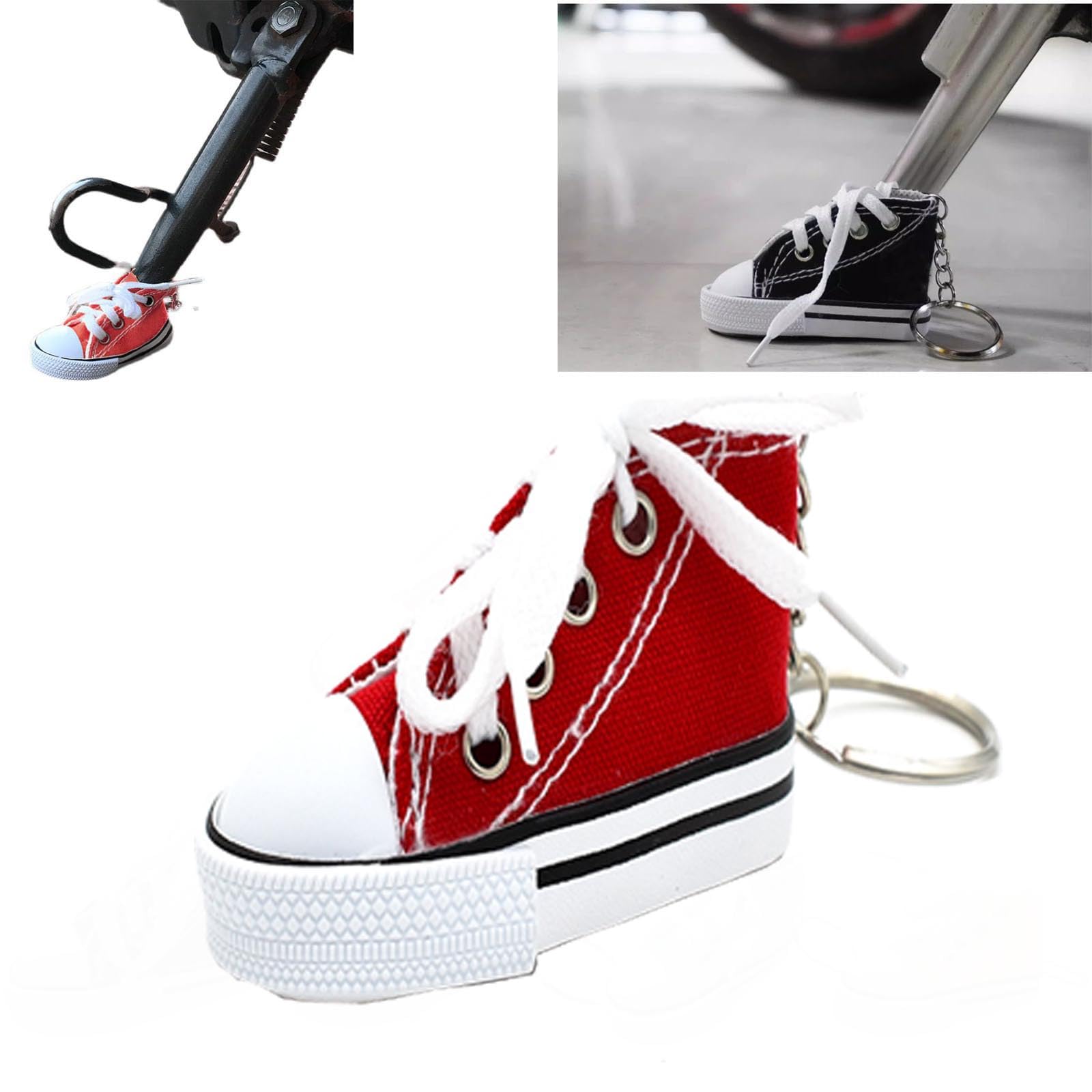 BAWUTZ Niedlicher Mini-Segeltuch-Schuh-Seitenständer, Fahrrad-Moto-Kickstand-Ständer,Personalisierte Moto-Fußstütze,Motorrad-Zubehör, Motorrad-Ständer-Schuh (Rot,1PC) von BAWUTZ