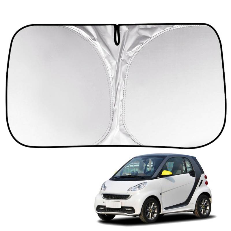 Auto Sonnenschutz Frontscheibe Innen Abdeckung für Smart Fortwo 451 Coupe 2007-2014 Frontscheibenabdeckung Sonnenblende Vorne Windschutzscheibe UV-Reflexion für Sommer Faltbar Zubehör,A von BAYAJIAZ