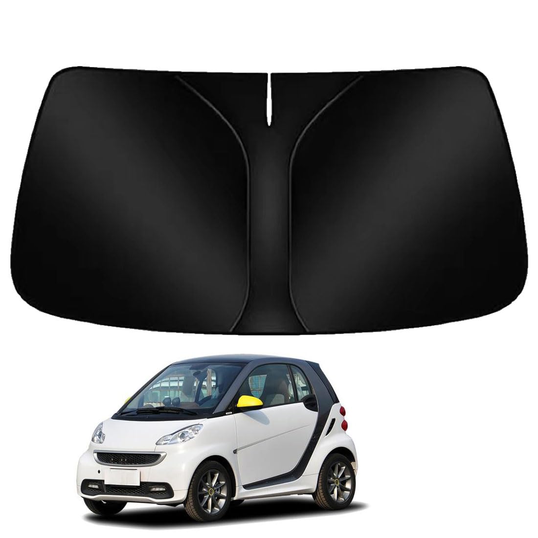 BAYAJIAZ Auto Sonnenschutz Frontscheibe Innen Abdeckung für Smart Fortwo 451 Coupe 2007-2014 Frontscheibenabdeckung Sonnenblende Vorne Windschutzscheibe UV-Reflexion für Sommer Faltbar Zubehör,B von BAYAJIAZ