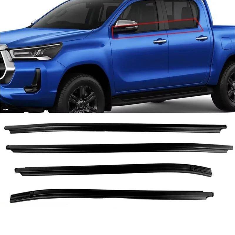 Zubehör für Türfenster 4 Teile/Satz Auto Zubehör Äußere Glas Fenster Moulding Trim Weathers Gummi Dichtung Für Hilux SR5 Vier Türen 2005-2015 von BAYDE