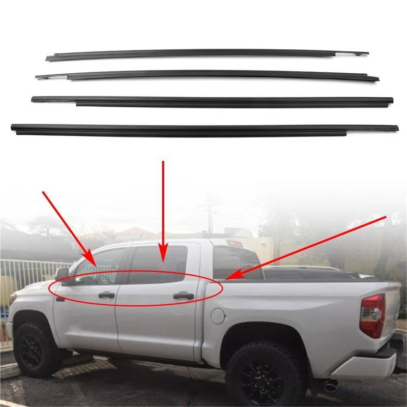 Zubehör für Türfenster 4X Auto Fenster Dichtung Gürtel Dichtungsstreifen Für Toyota Für Tundra Für CrewMax 2007 2008 2009 2010 2011 2012-2019 von BAYDE