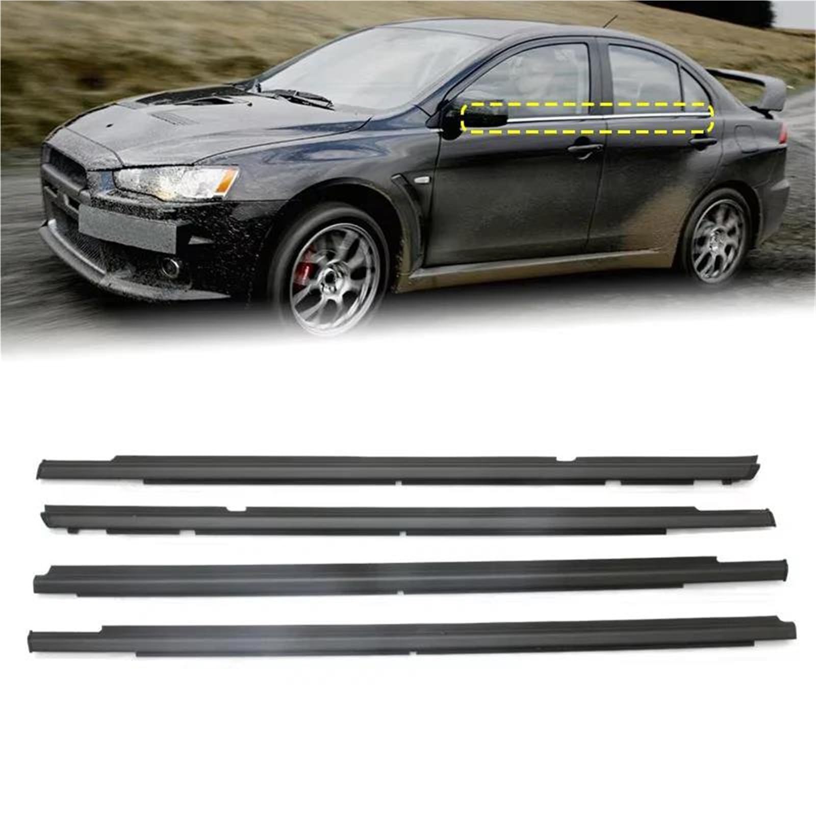 Zubehör für Türfenster Auto Äußere Fenster Dichtungs Seite Tür Glas Gummi Dichtung Streifen Für Lancer CY CX Für Fortis Evo CZ 5727A005 2007-2019 von BAYDE