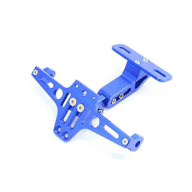 Motorrad-Kennzeichen Motorrad Verstellbarer Winkel Aluminium Kennzeichenhalter Halterung Für BWS R25 R3 MT03 MSX(Blau) von BAYNGO