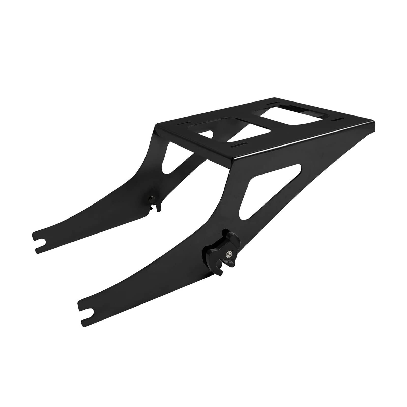 Solositz Gepäckträger hinten Motorradpackung Kofferraum Rack Für Harley Tour Pak Fat Boy Fatboy FLSTF 2008-2016(Schwarz) von BAYNGO