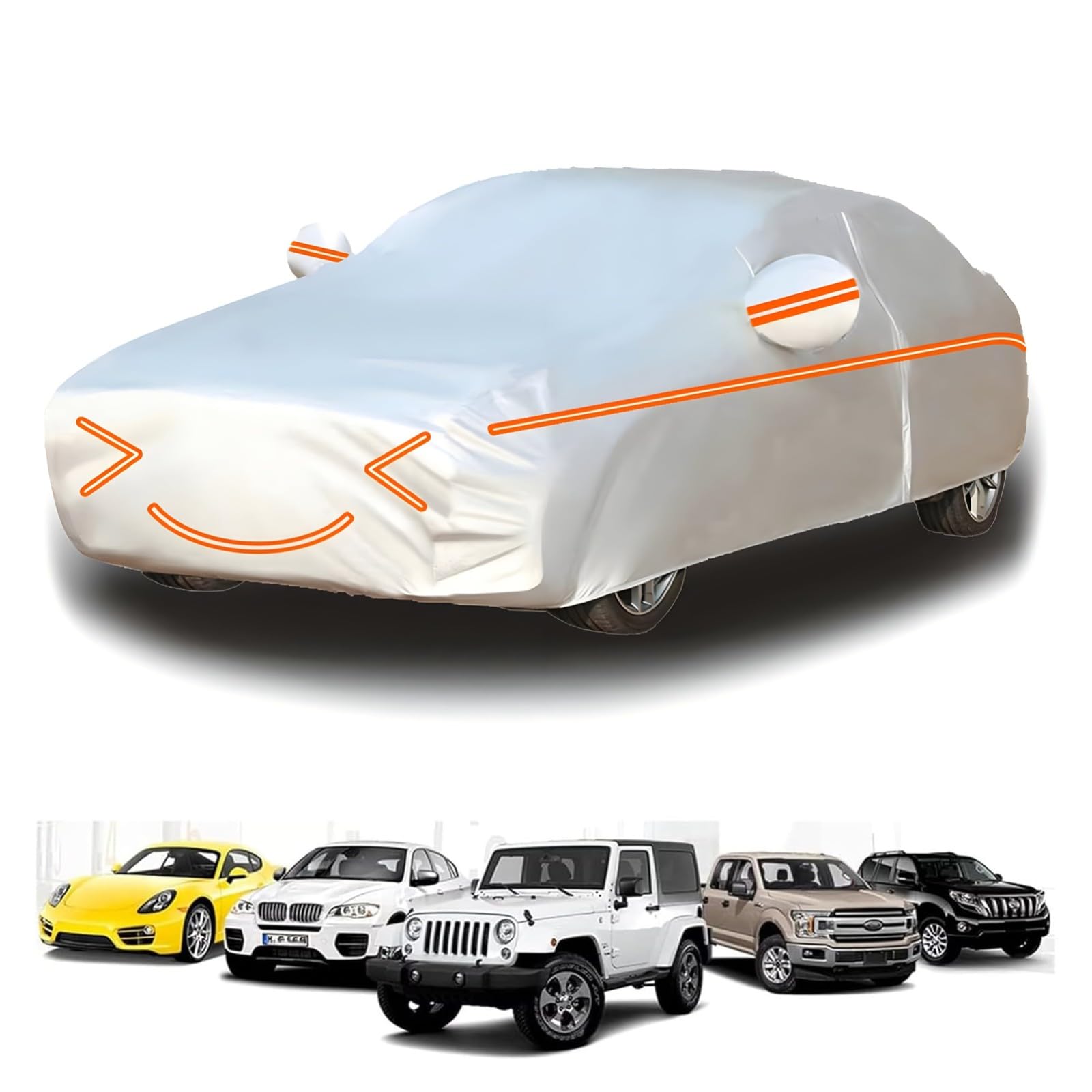 Autoabdeckung Vollgarage für Fi𝐚t Doblo 2005-2010(425,3x172,2x181,8cm),Wasserdicht,staubdicht,atmungsaktiv,seitlicher Reißverschluss,UV-beständig,alterungsbeständig von BAoce