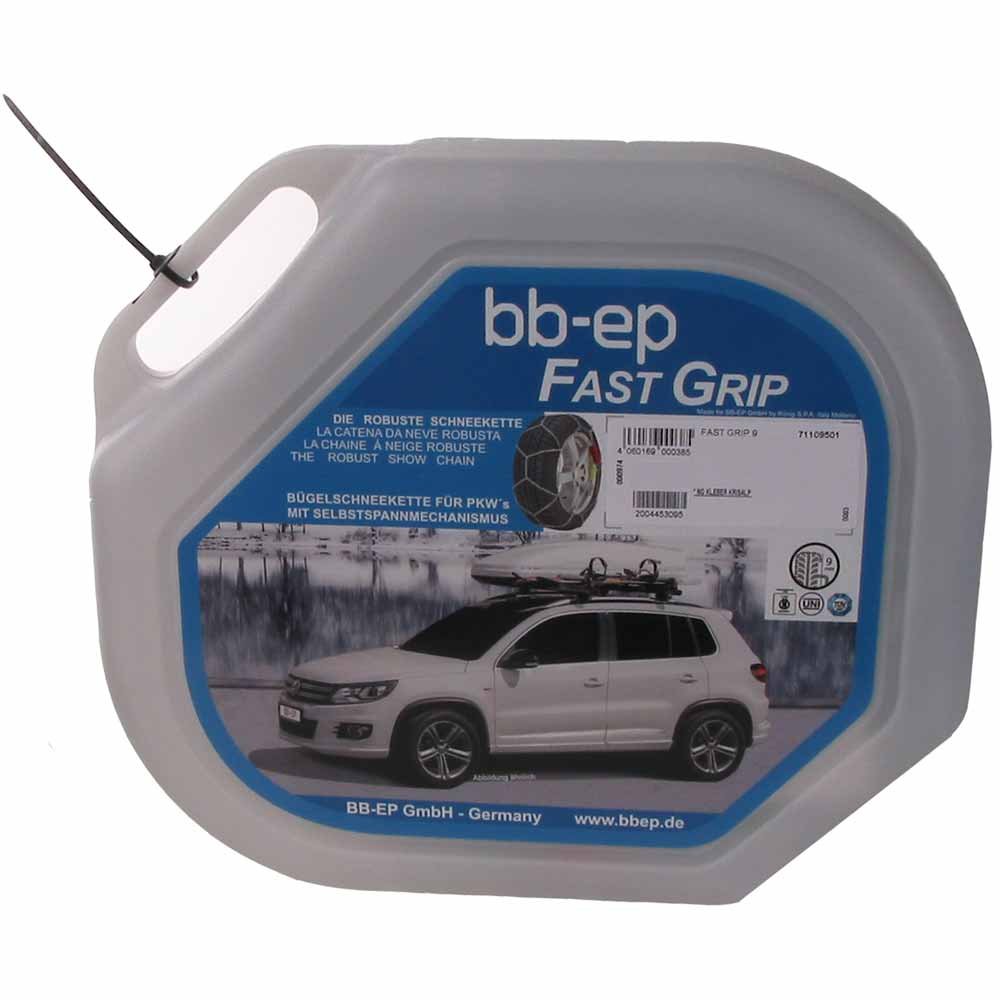 BB-EP Fast-Grip 9-195/55-20 - Feingliedrige Schneekette 9mm mit Selbstspann-Mechanismus für die Reifengröße 195/55 R20 - TÜV, Ö-Norm (Made in Italy) von BB-EP