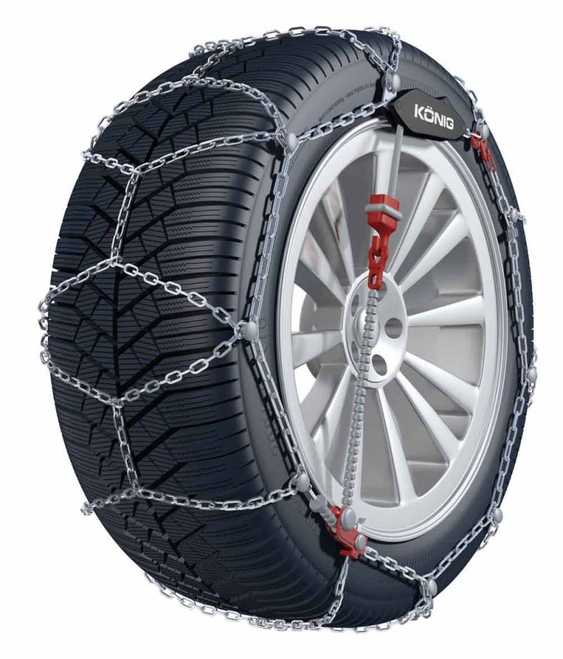 BB-EP Schneekette KÖNIG – Die 9mm-Schneekette mit Selbstspannsystem – Zugelassen für BMW Serie 3 (F30) mit der Reifengröße 225/45 R18 im Set von BB-EP