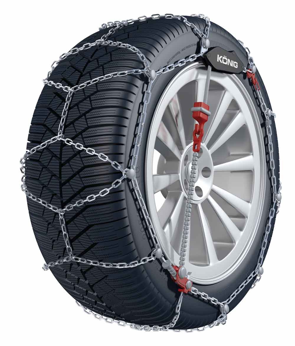 BB-EP Schneekette KÖNIG – Die 9mm-Schneekette mit Selbstspannsystem – Zugelassen für Mazda CX-3 mit der Reifengröße 215/60 R16 im Set von BB-EP