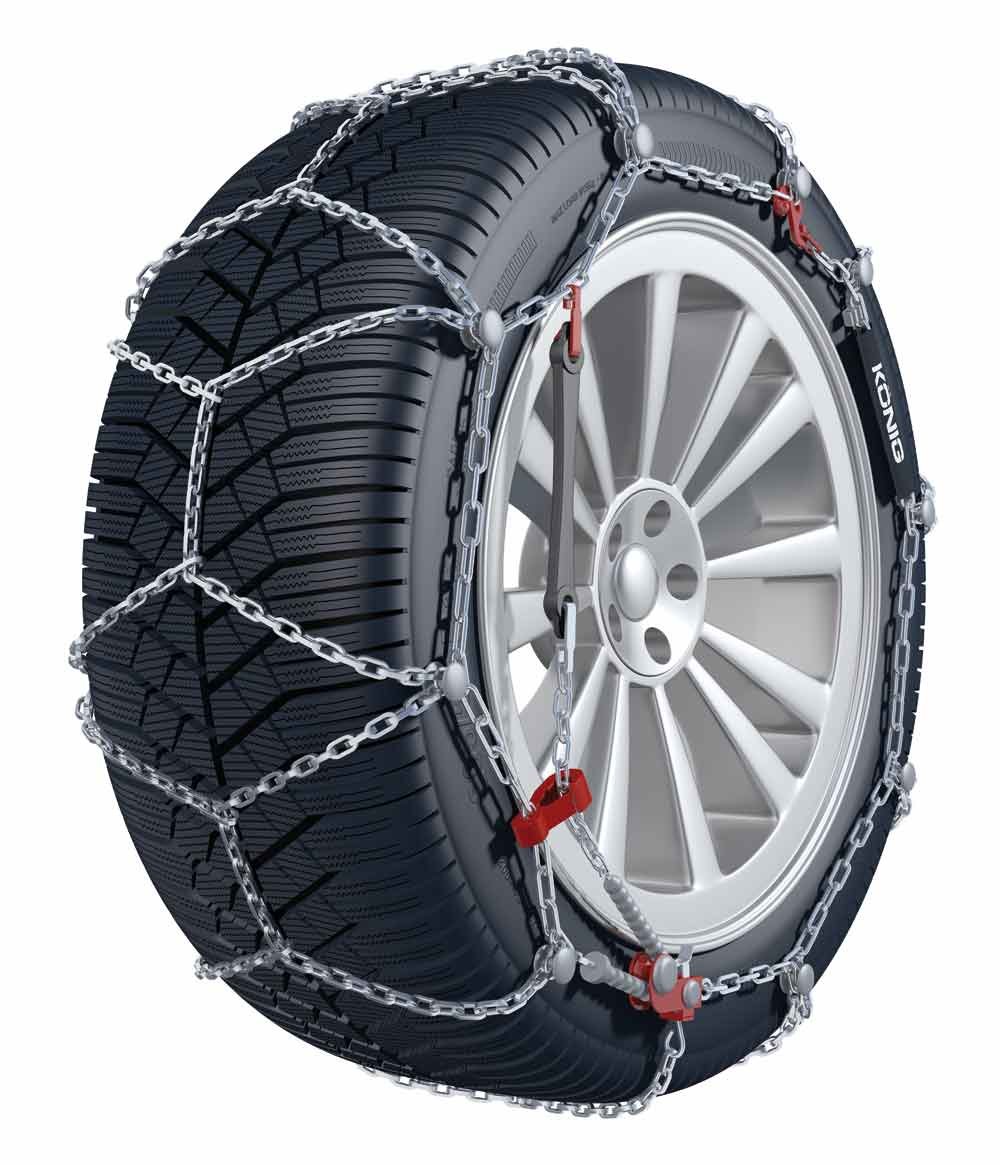 BB-EP Schneekette KÖNIG – Die 9mm-Schneekette mit manueller Spannung – Zugelassen für Ford Fiesta (2017) mit der Reifengröße 175/65 R14 im Set mit hochwertigen Handschuhen von BB-EP