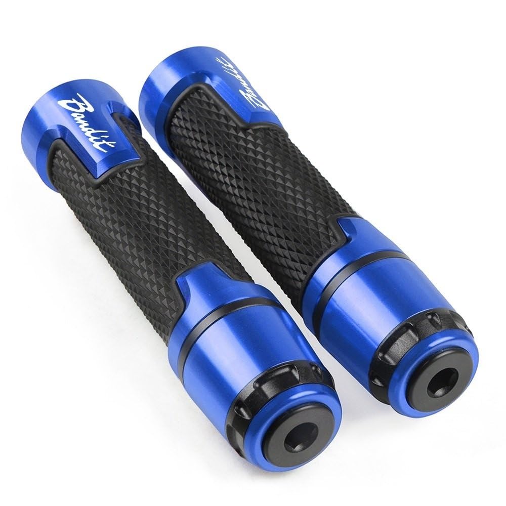 BBIGTIFWX Motorrad-Anti-Rutsch-Griff Motorrad Knöpfe Anti-Skid Roller Griff Enden Griffe Bar Hand Lenker Für Suzuki GSF 250 600 600S 650 650S 650N Bandit 650S(6mm Blue) von BBIGTIFWX