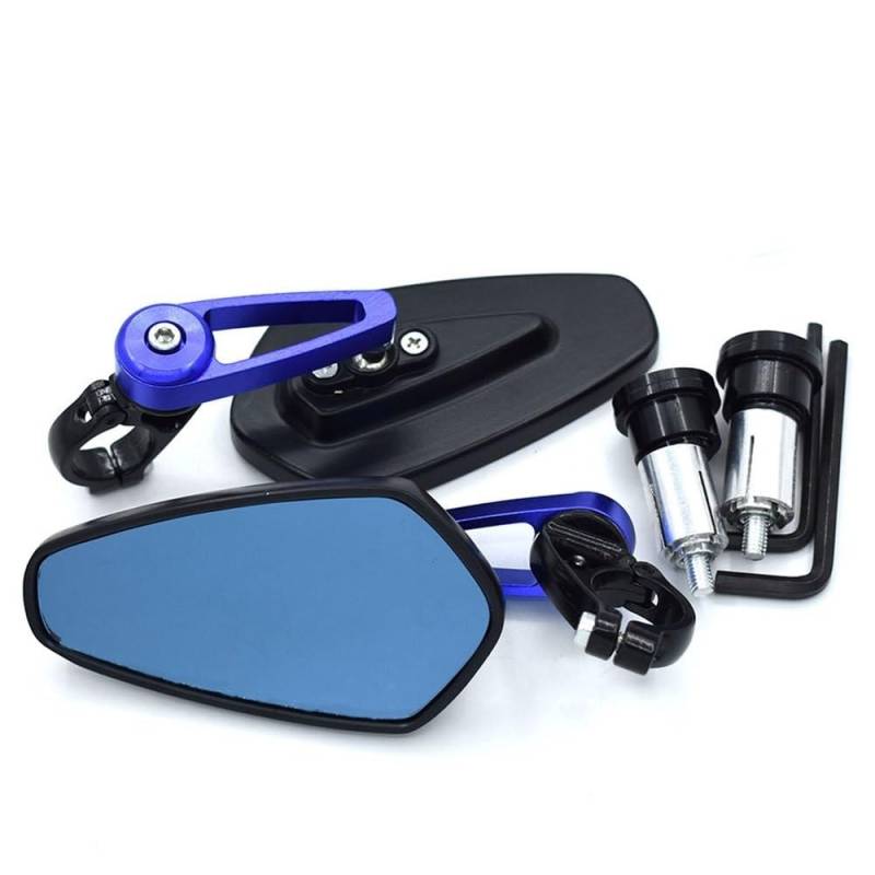 BBIGTIFWX Motorrad Spiegel Set Universal 7/8 "22mm Motorrad Lenker Aluminium Rückspiegel Für Y&AMAHA MT-07 MT-09 MT07 MT09 MT 07 MT 09 R1 R6 R15 R25(BLUE12) von BBIGTIFWX