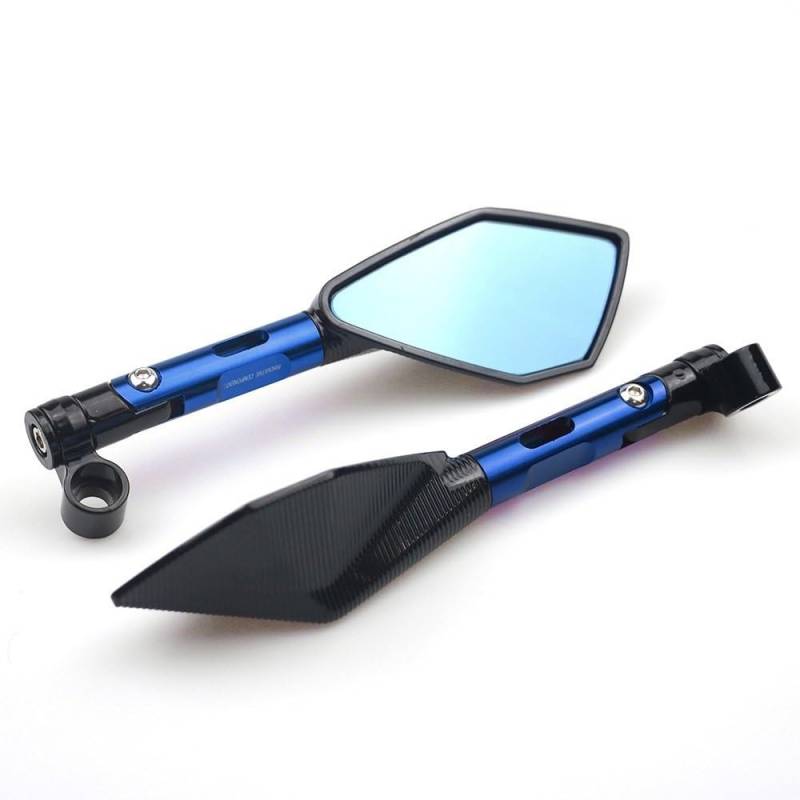 BBIGTIFWX Motorrad Spiegel Set Universal-Aluminium-Motorrad-Lenker-Rückspiegel, Blau, Blendfreier Spiegel Für H&ONDA(Long Blue) von BBIGTIFWX