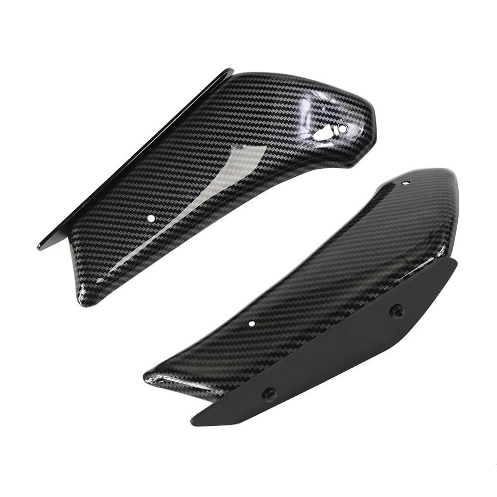 BBIGTIFWX Motorrad-Winglets Für KA&WA&SAKI Ninja650 Ninja 650 2017 2018 2019 Motorrad Verkleidung Teile Aerodynamische Flügel Kit Feste Winglet Verkleidung Flügel(Carbon Pattern Black) von BBIGTIFWX