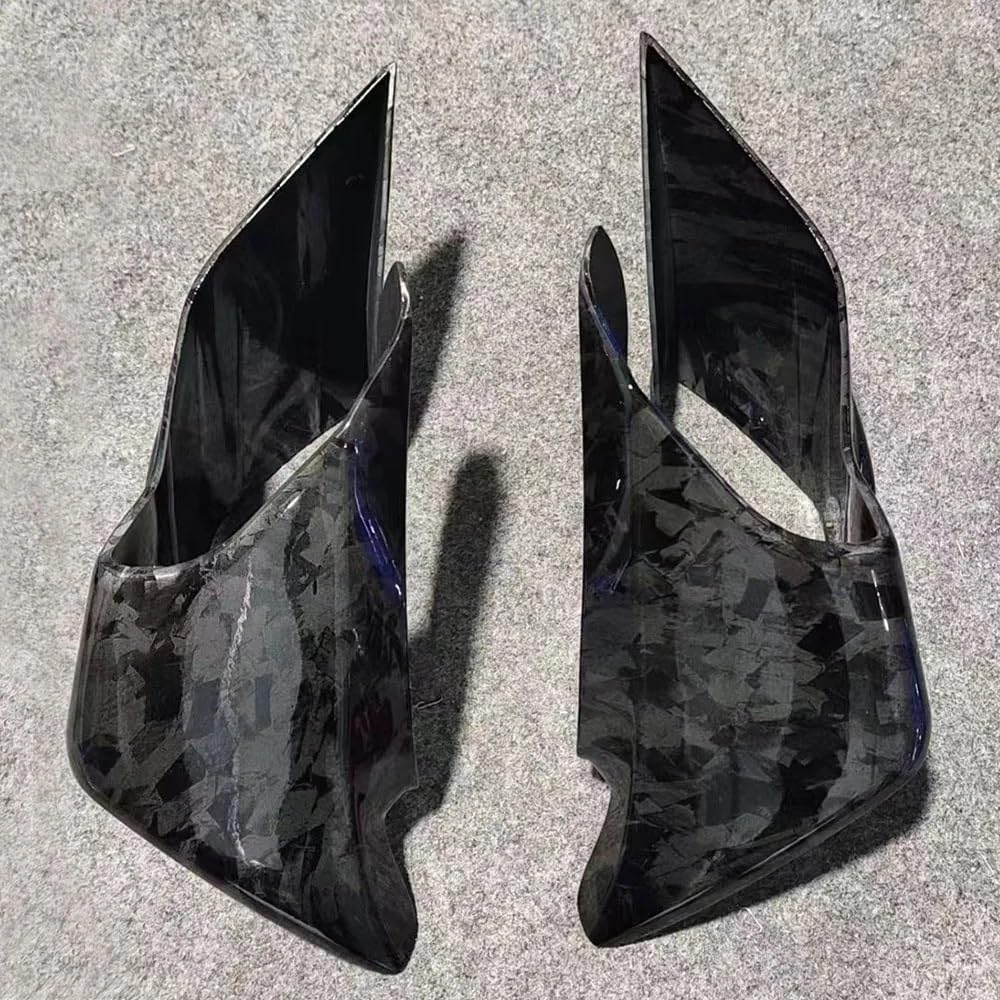 BBIGTIFWX Motorrad-Winglets Für Y&AMAHA R25 R3 2019 2020 2021 2022 2023 Feste Wind Flügel Motorrad Verkleidung Shell Zubehör Winglet(Forged Black 1) von BBIGTIFWX