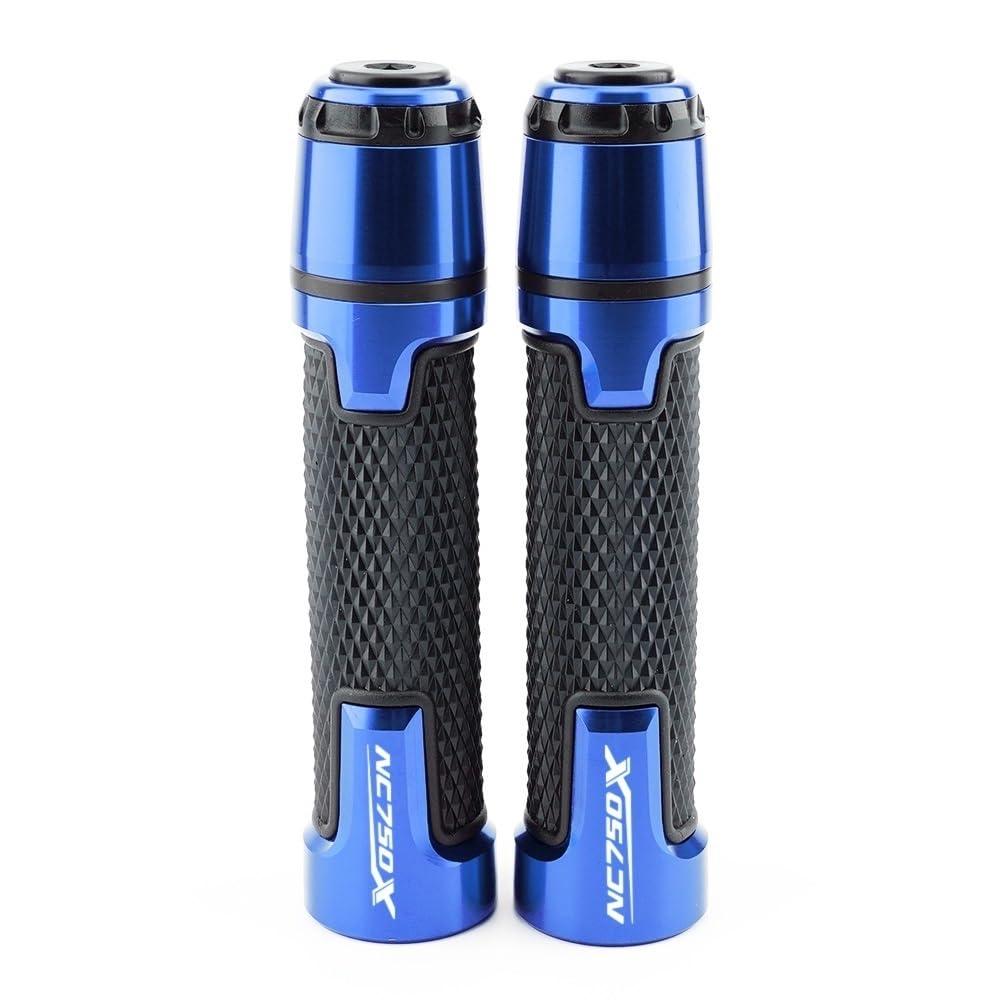 Motorrad-Anti-Rutsch-Griff Motorrad Zubehör Griff Bar Griffe Lenker Grip End Stecker Für H&ONDA NC750 NC750S NC750X NC 750 S/X 2014-2022(NC750X Blue) von BBIGTIFWX