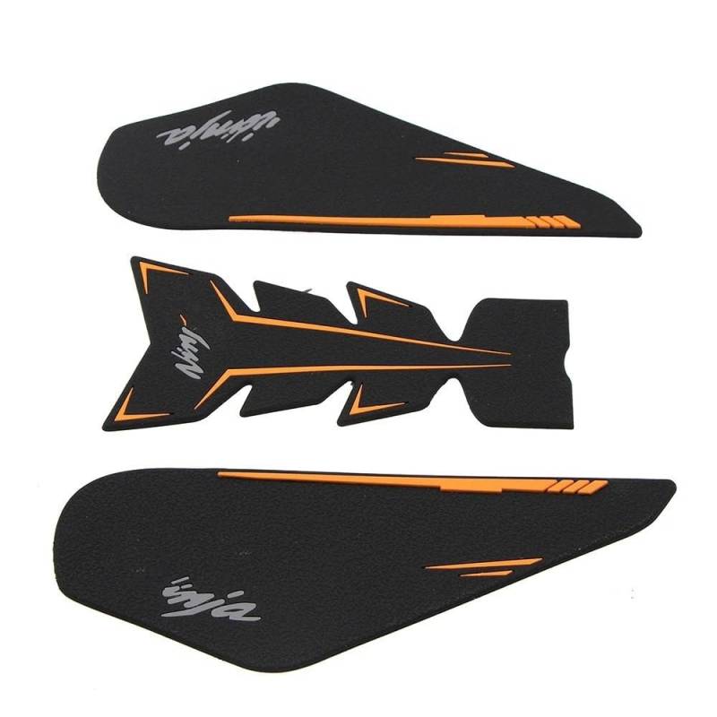 Motorrad rutschfeste Seitliche Tank Pad Aufkleber Für Z400 Ninja 400 Motorrad Kraftstoff Tank Aufkleber Gummi Traktion Pad Schutz Knie Griffe Schutz Aufkleber(Orange) von BBIGTIFWX