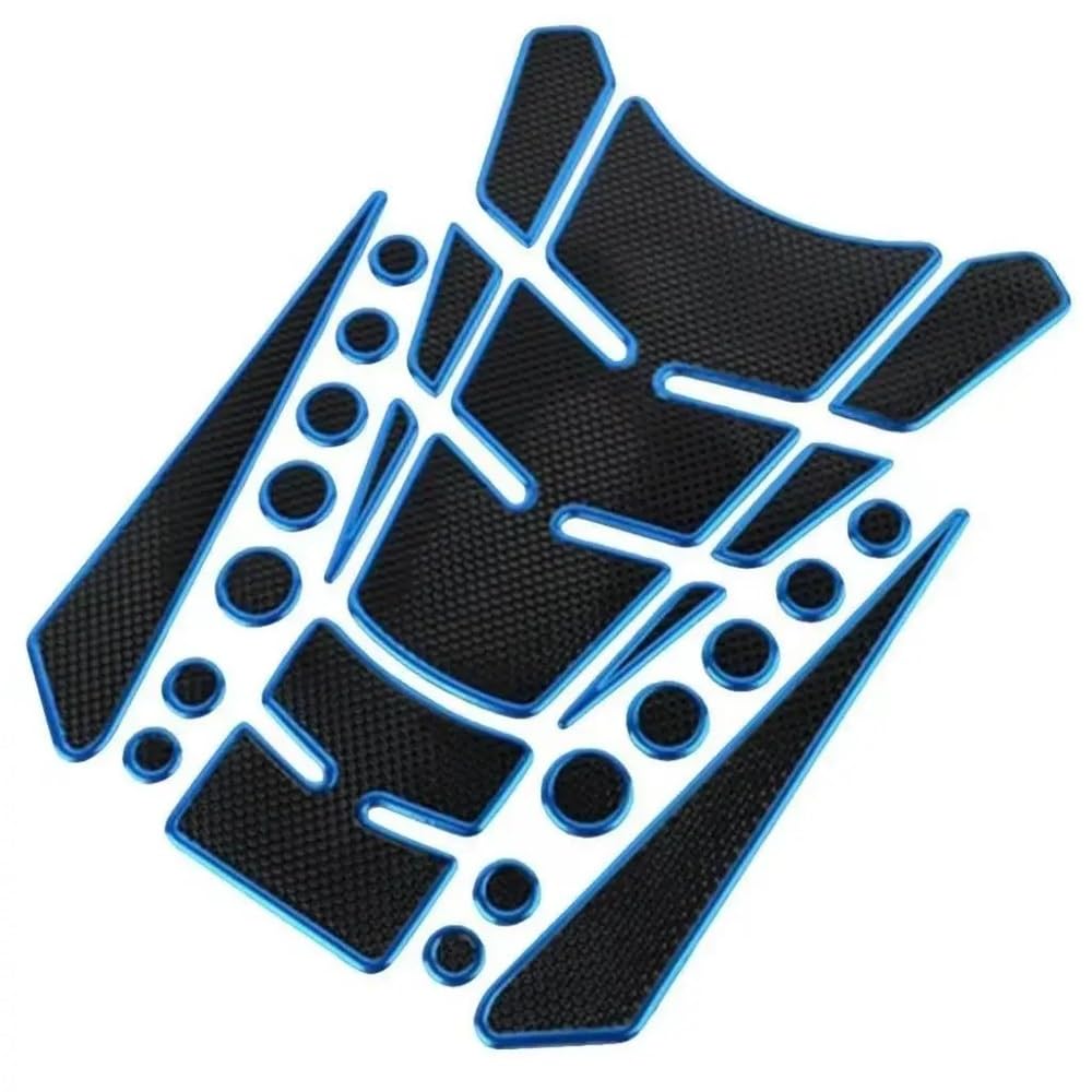 Motorrad rutschfeste Seitliche Tank Pad Aufkleber Universelle Kraftstofftank-Aufkleber, Motorrad-Kraftstofftank-Pads, Fishbone-Pads, Schutzpolster Für Motorrad(Model D Blue) von BBIGTIFWX