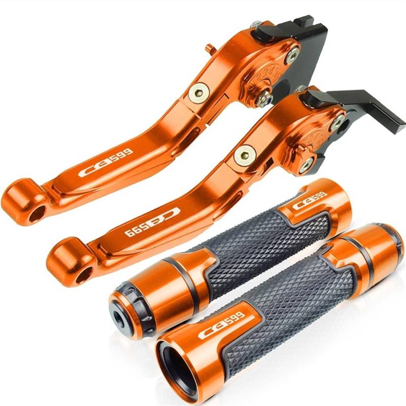 Motorradlenkerzubehör Motorrad Bremse Kupplung Hebel 22MM Griff Griffe Für Honda CB599 CB 599 1998 1999 2000 2001 2002 2003 2004 2005 2006(Orange1) von BBMOT