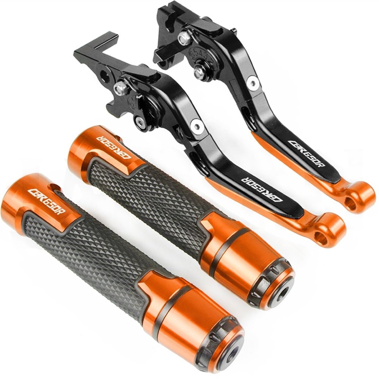 Motorradlenkerzubehör Motorrad Bremse Kupplung Hebel 22MM Griff Griffe Für Honda CBR 650R 2018 2019 2020 CBR650R CB 650 R(ORANGE) von BBMOT