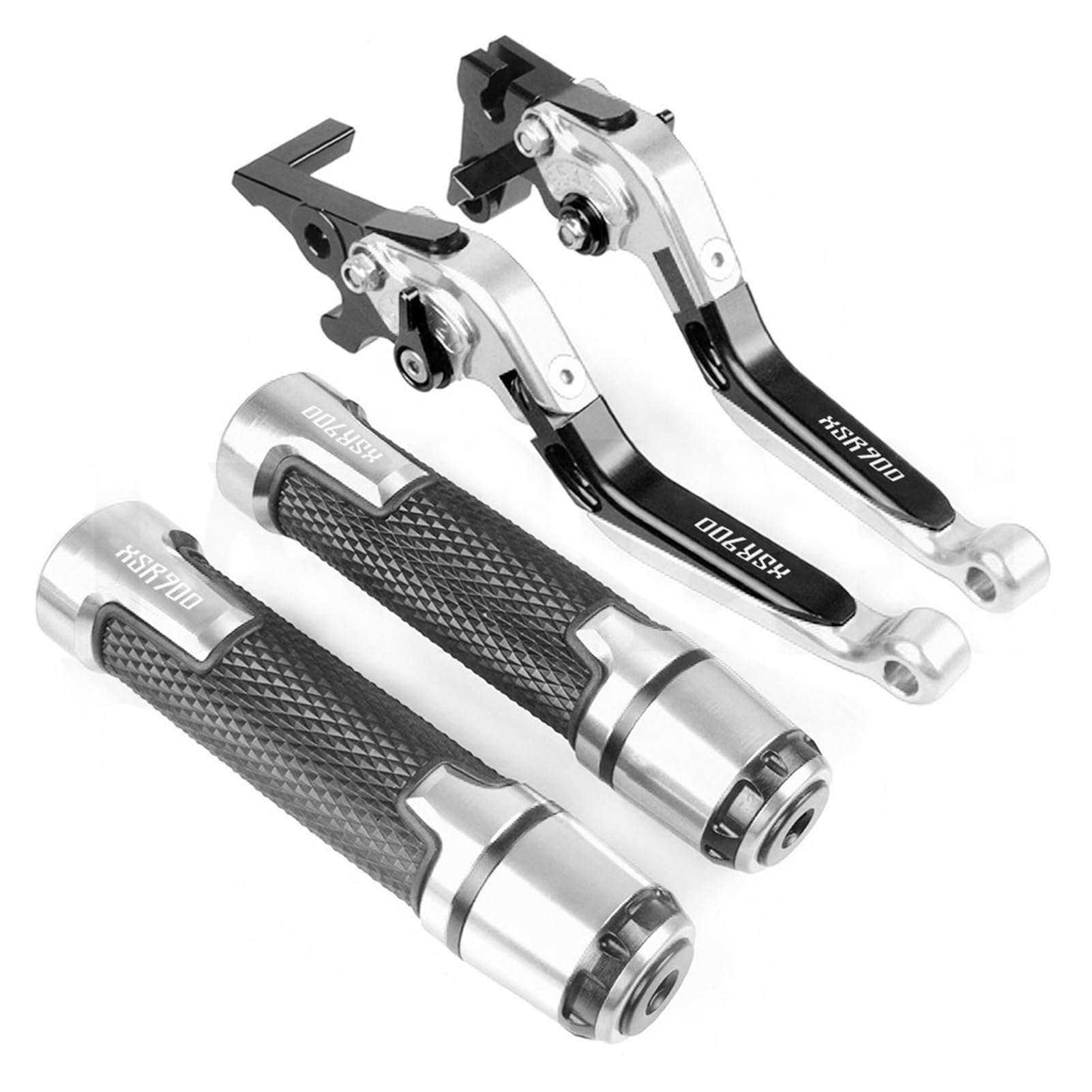 Motorradlenkerzubehör Motorrad Bremse Kupplung Hebel 22MM Griff Griffe Für Yamaha XSR 900 XSR900 ABS 2016 2017 2018 2019 2020(Silber) von BBMOT