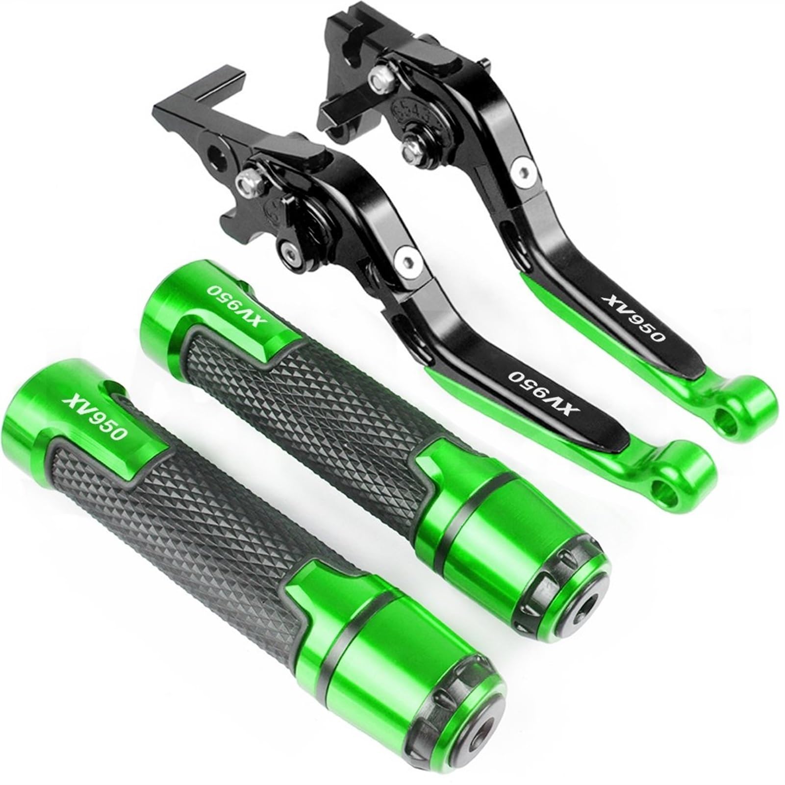 Motorradlenkerzubehör Motorrad Bremse Kupplung Hebel 22MM Griff Griffe Für Yamaha XV950 Racer 2016 2017 2018(Green1) von BBMOT