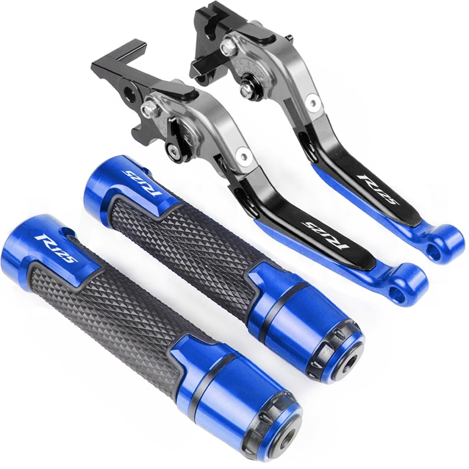 Motorradlenkerzubehör Motorrad Bremse Kupplung Hebel 22MM Griff Griffe Für Yamaha YZF R125 All Years 2014 2015 2016 2017 2018 2019(Blue3) von BBMOT