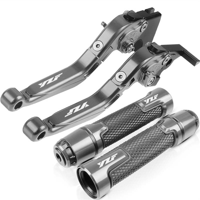 Motorradlenkerzubehör Motorrad Bremse Kupplung Hebel 22MM Griff Griffe Für Yamaha YZF R3 YZF-R3 2015 2016 2017 2018-2020(Grau) von BBMOT