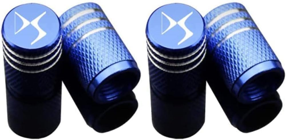 4 Stück Ventilkappe für Automobile für DS Spirit DS3 DS4 DS4S DS5 DS 5LS DS6 DS7,Reifen Ventilkappen,Ventilkappen mit Dichtung,Reifenventilkappen-Set,Blue von BBNZD