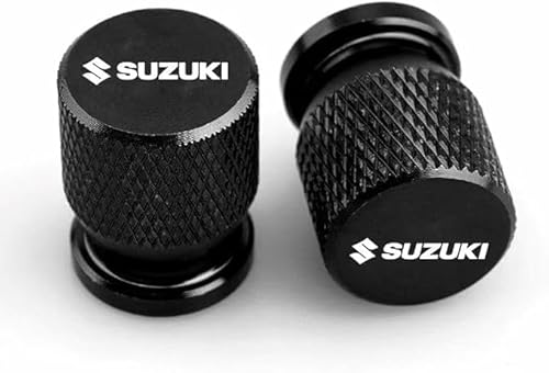 4 Stück Ventilkappe für Automobile für Suzuki S-Cross SX4 Swift Jimny Alto Grand Vitara Ignis Samurai,Reifen Ventilkappen,Ventilkappen mit Dichtung,Reifenventilkappen-Set,Black-C von BBNZD