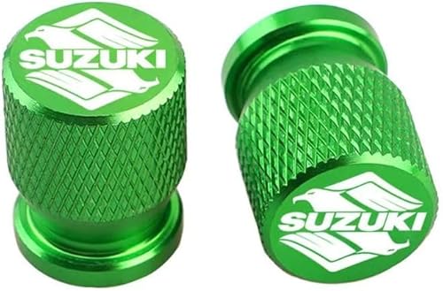 4 Stück Ventilkappe für Automobile für Suzuki S-Cross SX4 Swift Jimny Alto Grand Vitara Ignis Samurai,Reifen Ventilkappen,Ventilkappen mit Dichtung,Reifenventilkappen-Set,Green-B von BBNZD