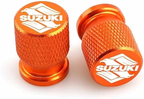 4 Stück Ventilkappe für Automobile für Suzuki S-Cross SX4 Swift Jimny Alto Grand Vitara Ignis Samurai,Reifen Ventilkappen,Ventilkappen mit Dichtung,Reifenventilkappen-Set,Orange-B von BBNZD