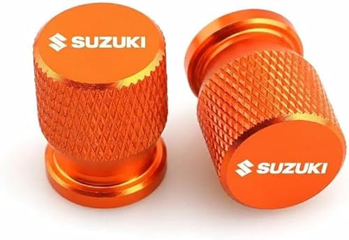 4 Stück Ventilkappe für Automobile für Suzuki S-Cross SX4 Swift Jimny Alto Grand Vitara Ignis Samurai,Reifen Ventilkappen,Ventilkappen mit Dichtung,Reifenventilkappen-Set,Orange-C von BBNZD