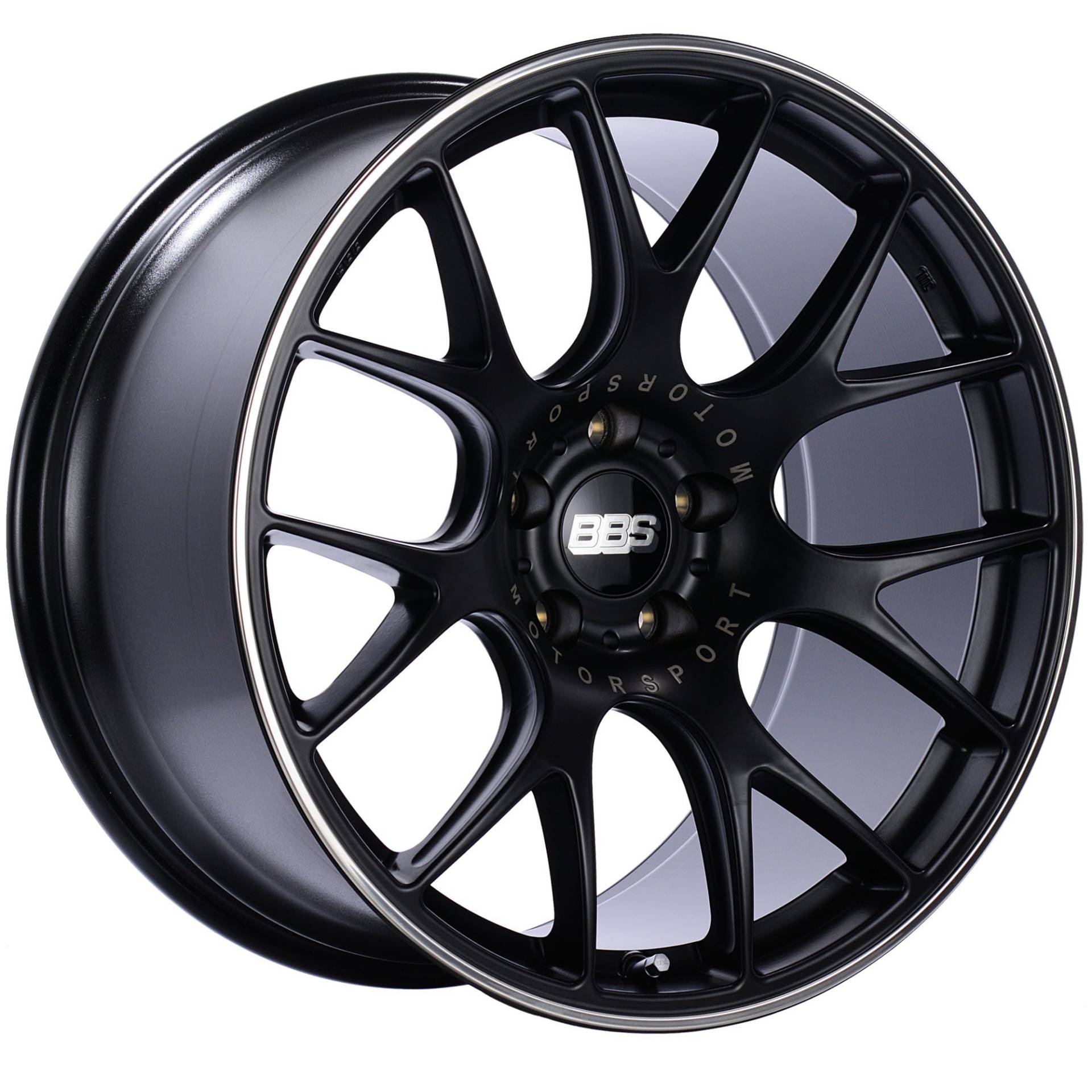 BBS CH-R Schwarzes Rad mit Lackierung und polierter Edelstahlfelge (20 x 10,5 Zoll / 5 x 112 mm, 25 mm versetzt) von BBS