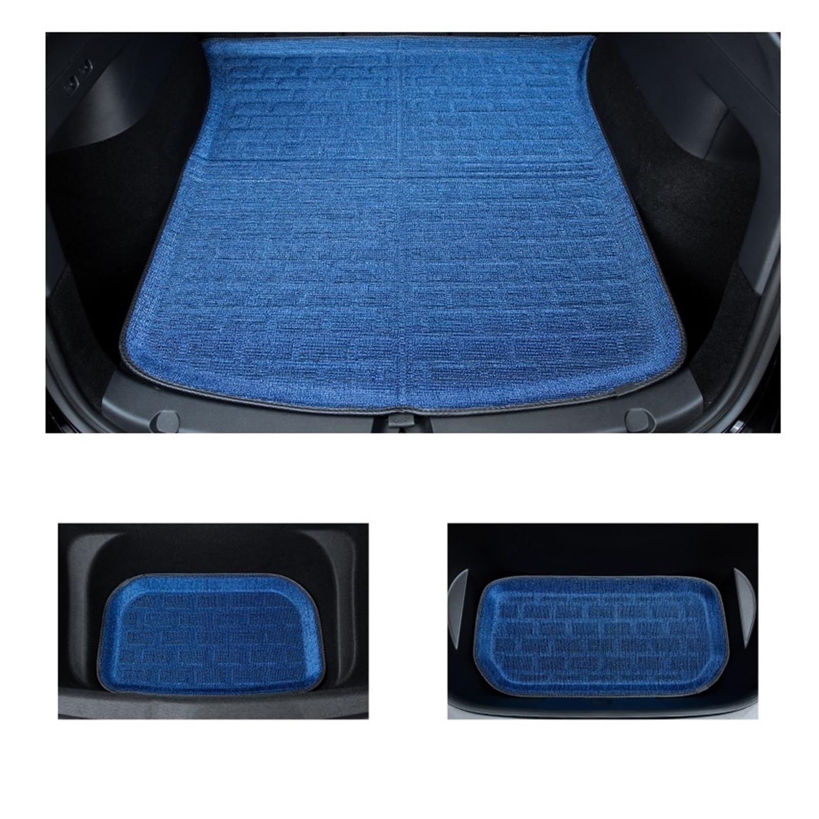 3D-Fußpolster-Kofferraummatte, kompatibel mit Tesla Model 3 und Model Y, vollständig umschlossener individueller Bodenbelag(Trunk mat Blue M3) von BBSKBDFUT