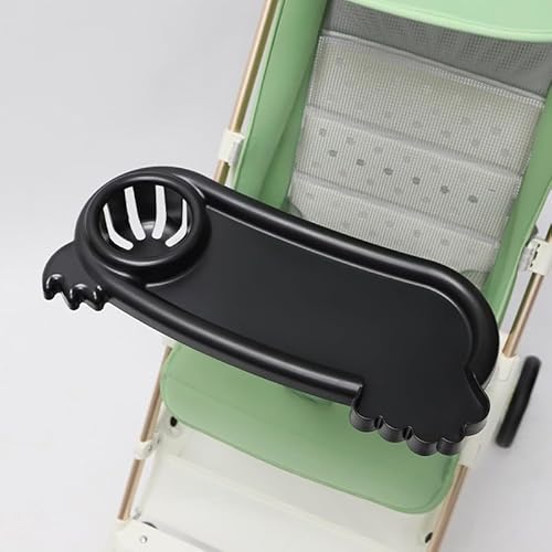 BBTISG 3-in-1 Kinderwagen Getränkehalter, Universal Kinderwagen Tablett mit Handy Halterung und Snack-Tablett Kinderwagen Tablett abnehmbare Kinderwagen Ablage und Getränkehalter (schwarz) von BBTISG