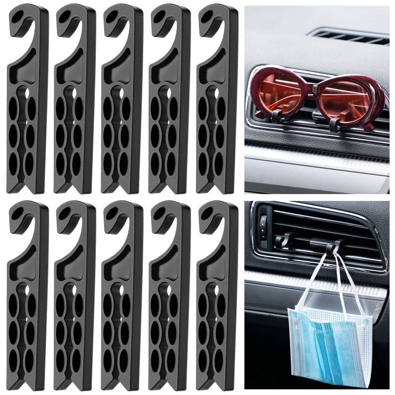 10 Stück Auto Lüftungsgitter Halter Handy Auto Halterung Kopfhörer Kabel Wickler Brille Organizer Aufhänger Aufbewahrung Haken von BBTO