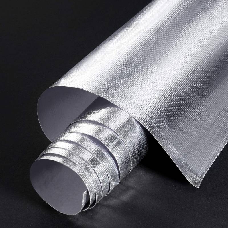 24 x 48 Zoll Kleberücken Aluminium Glasfaser Blatt Praktische Hitzeschild Schutz Barriere Abdeckung Aluminium Hitzeschutz Matte für Schlauch und Automatische Verwendung von BBTO