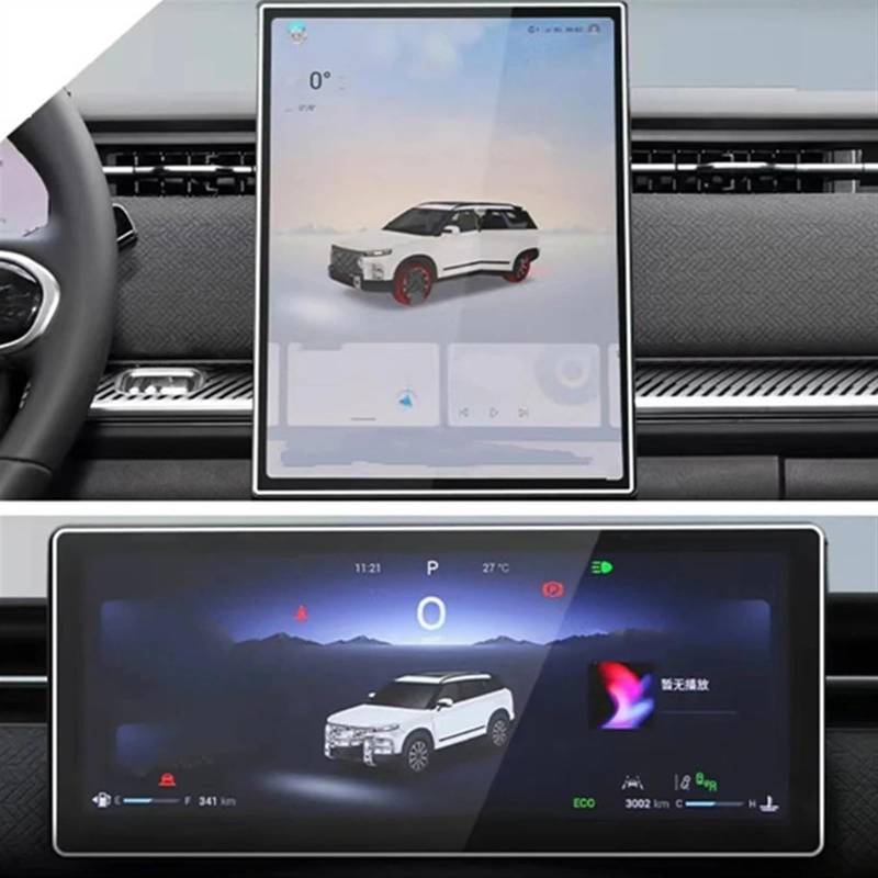 BBWUQIU Displayschutzfolie Kompatibel Mit Chery Für Jaecoo 7 2023 Zentrale Steuerung Bildschirm Navigation Screen Schutzhülle Film Zubehör Dekoration Auto Zubehör(GPS and Dashboard) von BBWUQIU