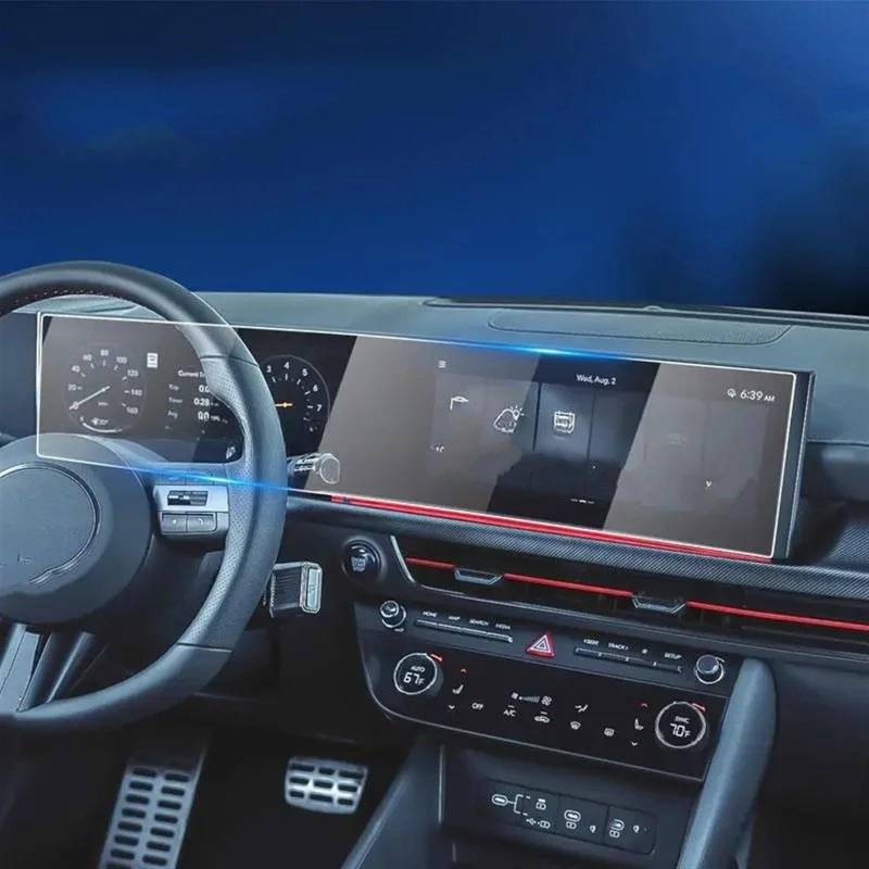 BBWUQIU Displayschutzfolie Kompatibel Mit Hyundai Für Sonata 2024 12,3 Zoll Auto-Innenraum-Armaturenbrett-Schutzfolie Auto-Navigations-Bildschirm-Schutzfolienaufkleber von BBWUQIU