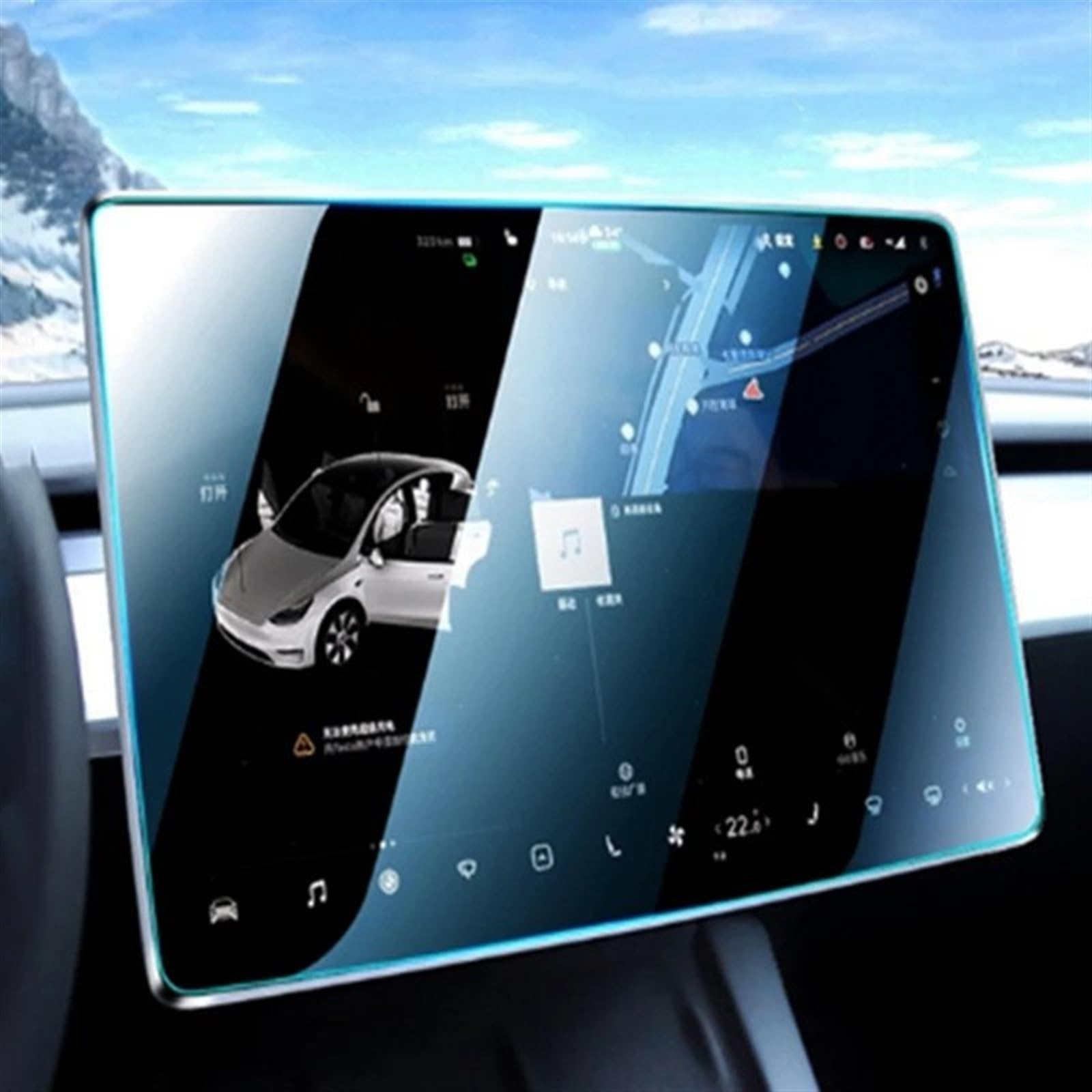 BBWUQIU Displayschutzfolie Kompatibel Mit Tesla Für Model 3 Für Model Y 2021 2022 2023 Displayschutzfolie Aus Gehärtetem Glas Schutzfolie Für Das Armaturenbrett Im Auto von BBWUQIU