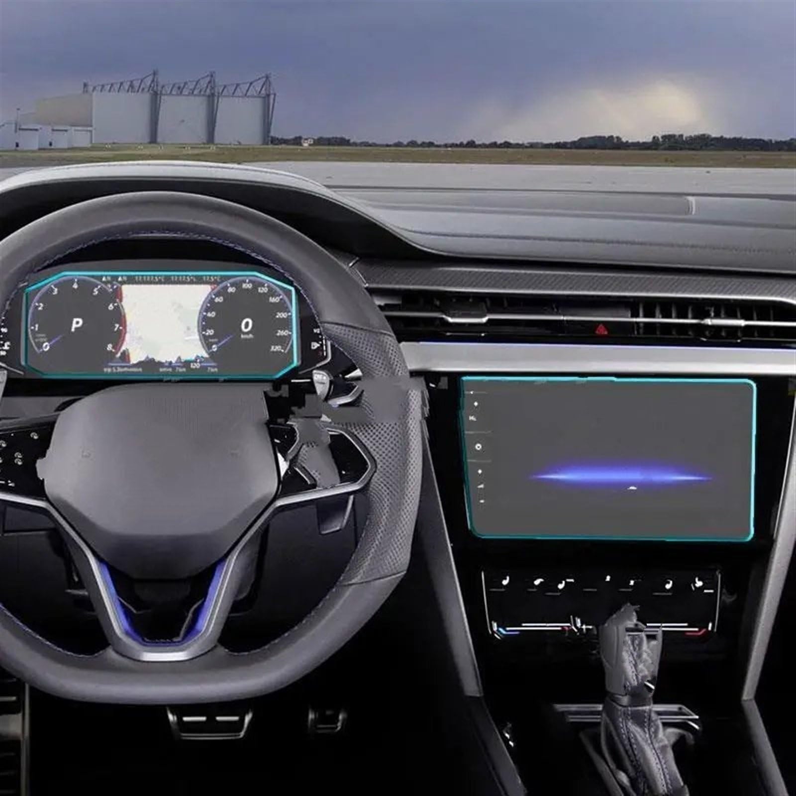 BBWUQIU Displayschutzfolie Kompatibel Mit VW Für Arteon 2021 9,2 Zoll Autonavigationsbildschirm-Schutzfolienaufkleber Autoinstrument-Schutzfolie Autozubehör(GPS and Instrument) von BBWUQIU