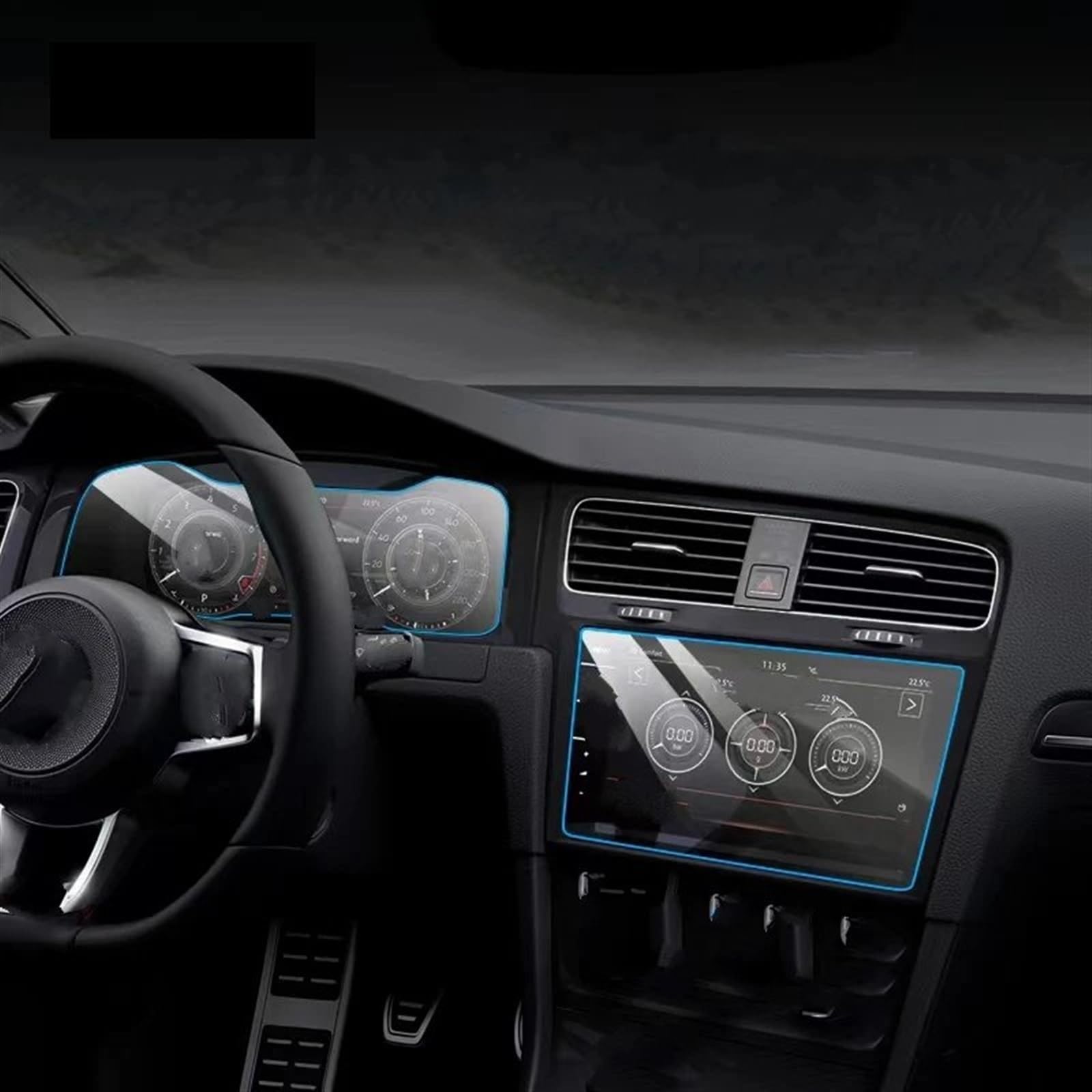 BBWUQIU Displayschutzfolie Kompatibel Mit VW Für Golf 7 Für Mk7 2018 2019 2020 Autoinstrument Transparente Schutzfolie Displayschutzfolie Aus Gehärtetem Glas(Dashboard and GPS) von BBWUQIU