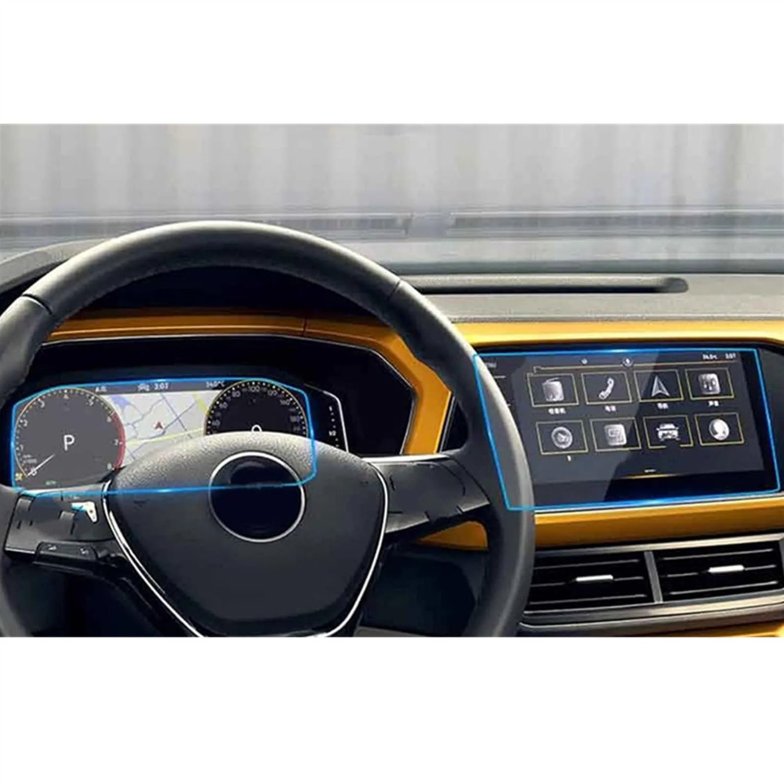 BBWUQIU Displayschutzfolie Kompatibel Mit VW Für Taos Für T-Cross 2022 Navigationsdisplay-Schutzfolie Schutzfolie Aus Gehärtetem Glas Autozubehör(Dashboard and GPS) von BBWUQIU