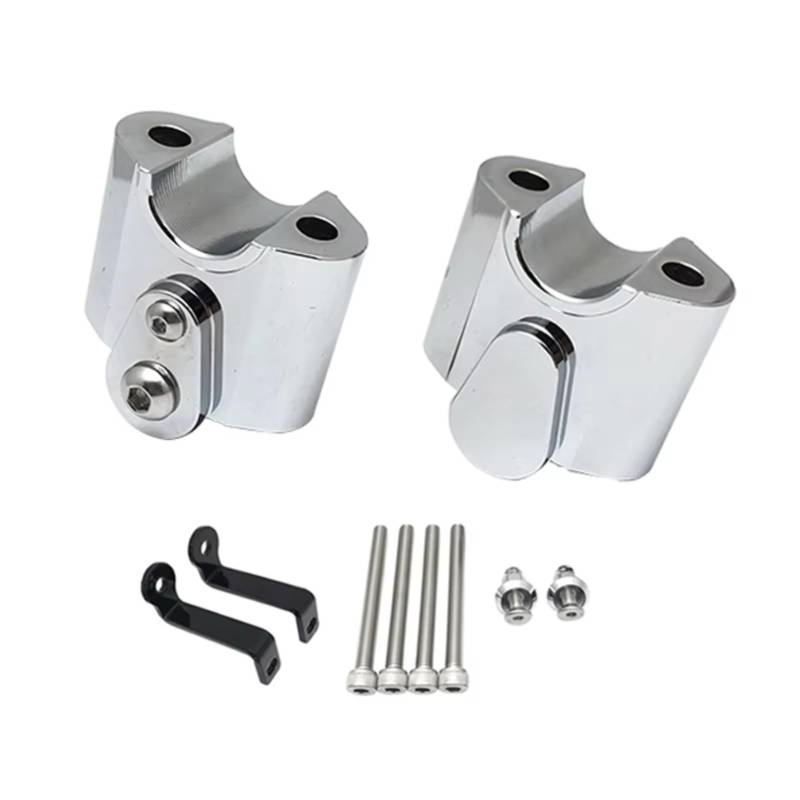 BBWUQIU Motorrad Lenker Riser Für R18 2020 2021 2022 2023 Lenker Riser Bar Mount Griff Klemme Montage Lift Clamp Adapter Motorrad Lenker Riser Montieren Schellen(Silver) von BBWUQIU