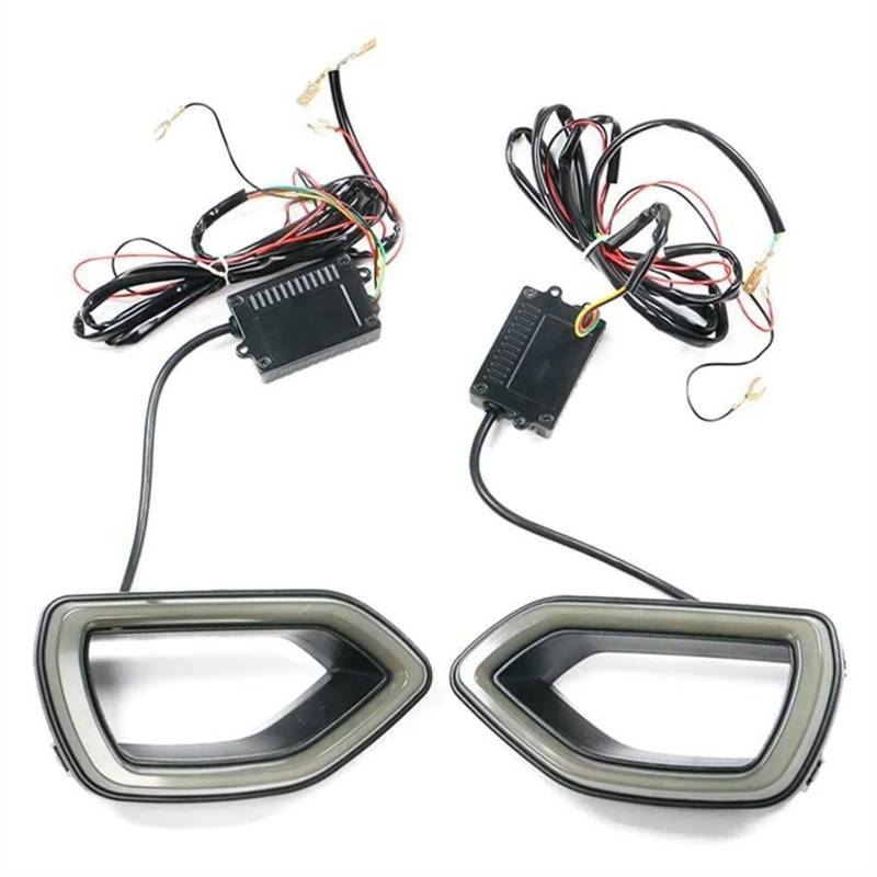 BBWUQIU Rückspiegel Blinker Licht Kompatibel Mit Dodge Für Charger SRT Für Scat Für Pack 2015-2021 Auto Dynamisches DRL Nebelscheinwerfer Front Mittelgrill Blinker Licht 68417505AA von BBWUQIU