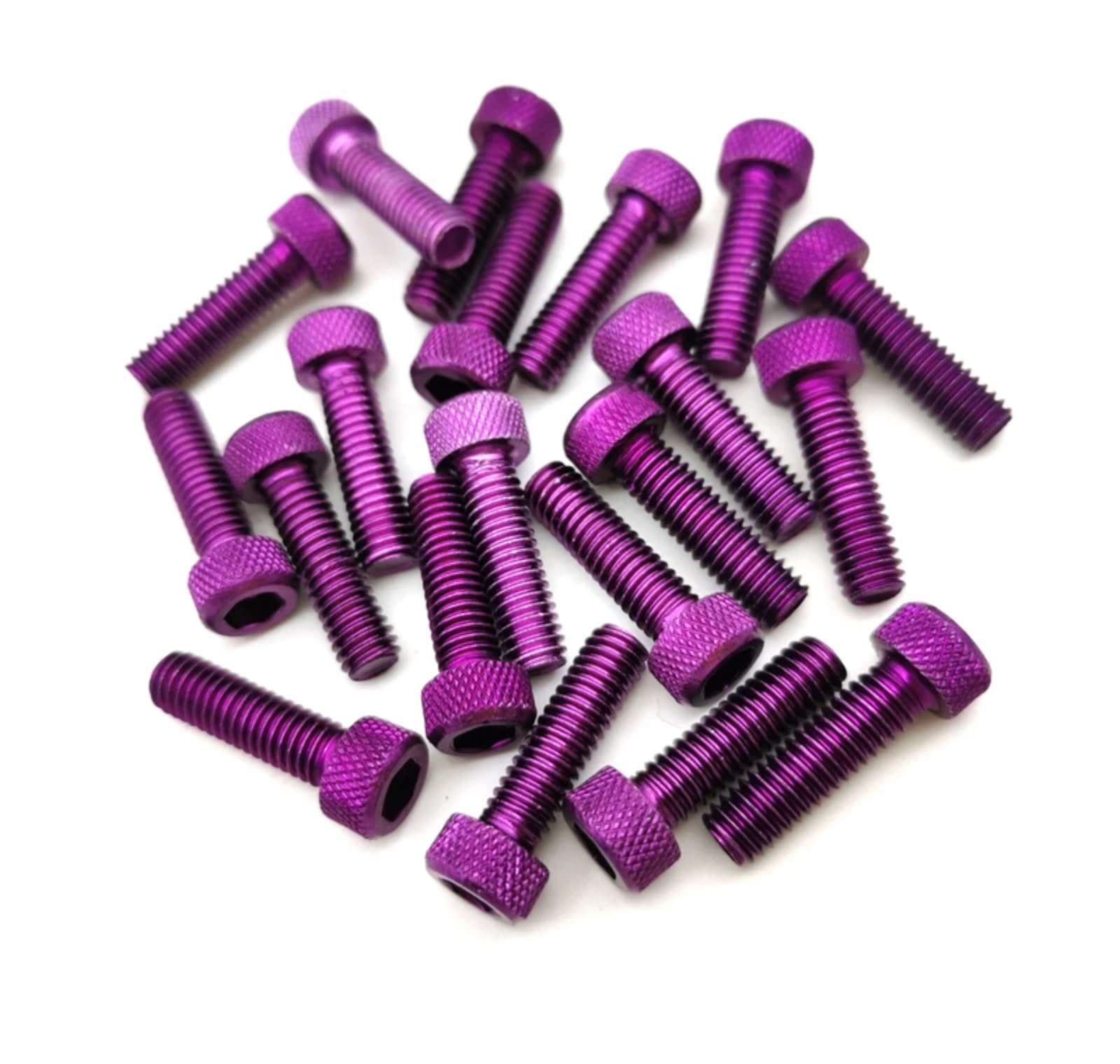 BBWUQIU Verkleidungsschrauben 20 Stücke Bunte Universal 6 MM Racing Motocross Teil Kit Verkleidung Dirt Pit Bike Moto Befestigungs Muttern Schrauben Zubehör Motorrad Schraube(Purple) von BBWUQIU