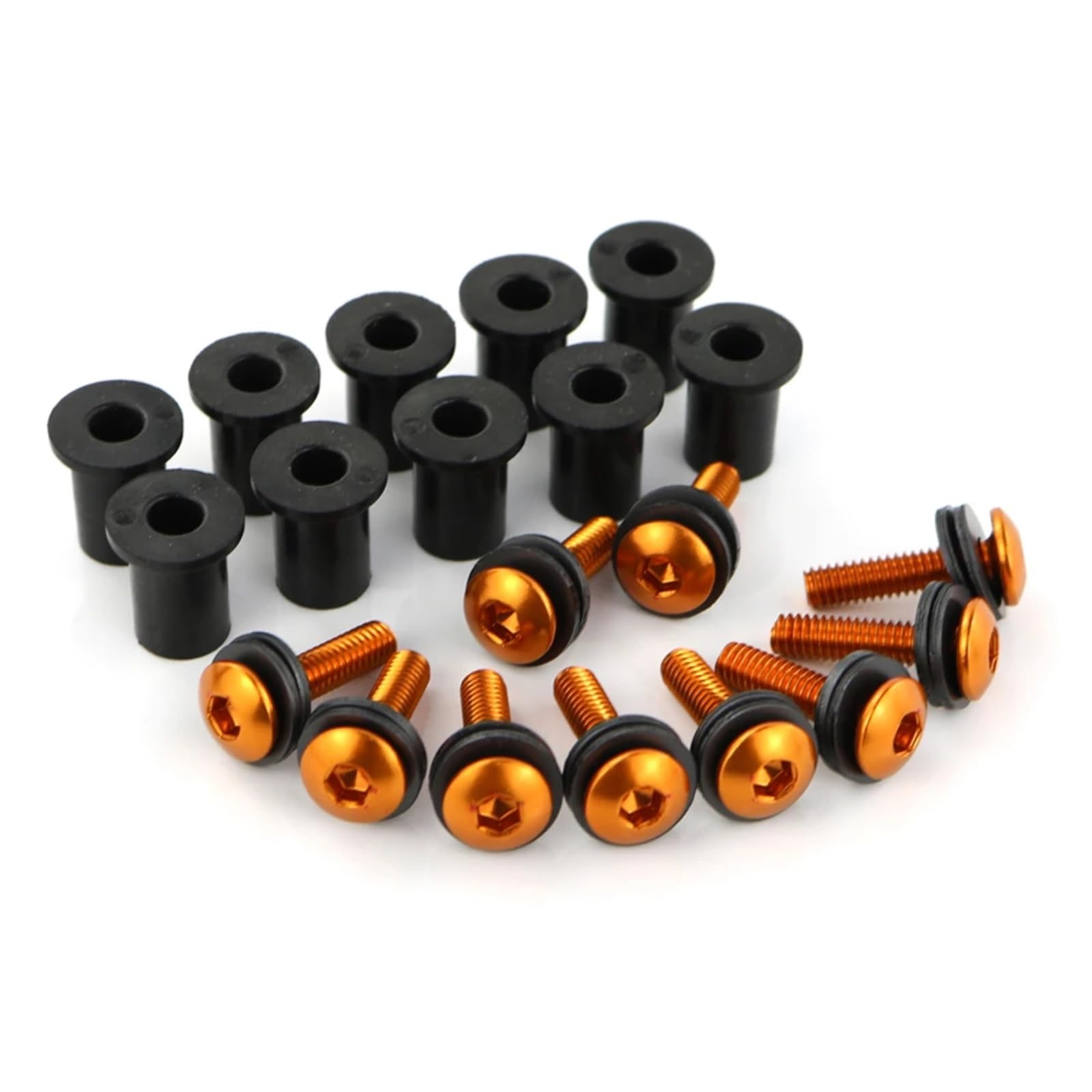 BBWUQIU Verkleidungsschrauben Kompatibel Mit Ducati 998 749 999 Motorrad-Schrauben-Sets Windschutzscheiben-Schrauben Aluminium-Set M4 X 16 10-teiliges Motorrad-Verkleidungsschrauben-Set(Orange) von BBWUQIU